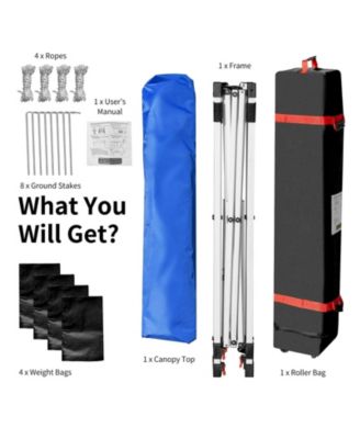 6.6 x 6.6 FT Pop Up Height Adjustable Canopy Tent with Roller Bag