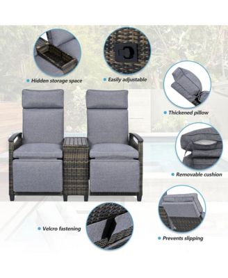 Outdoor Patio Rattan Round Daybed with Retractable Canopy and Removable Cushions