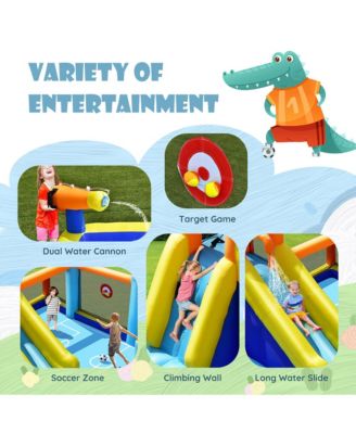 Giant Soccer-Themed Inflatable Water Slide Bouncer Splash Pool With 680W Blower