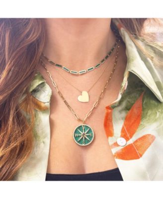 Asymmetrical Gold Heart Necklace 14K Gold