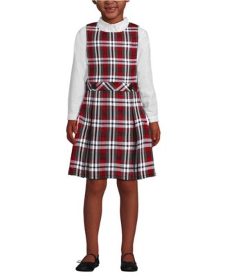 School Uniform Girls Plaid Jumper Top of Knee
