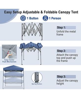 6.6 x 6.6 Feet Outdoor Pop-up Canopy Tent with UPF 50+ Sun Protection