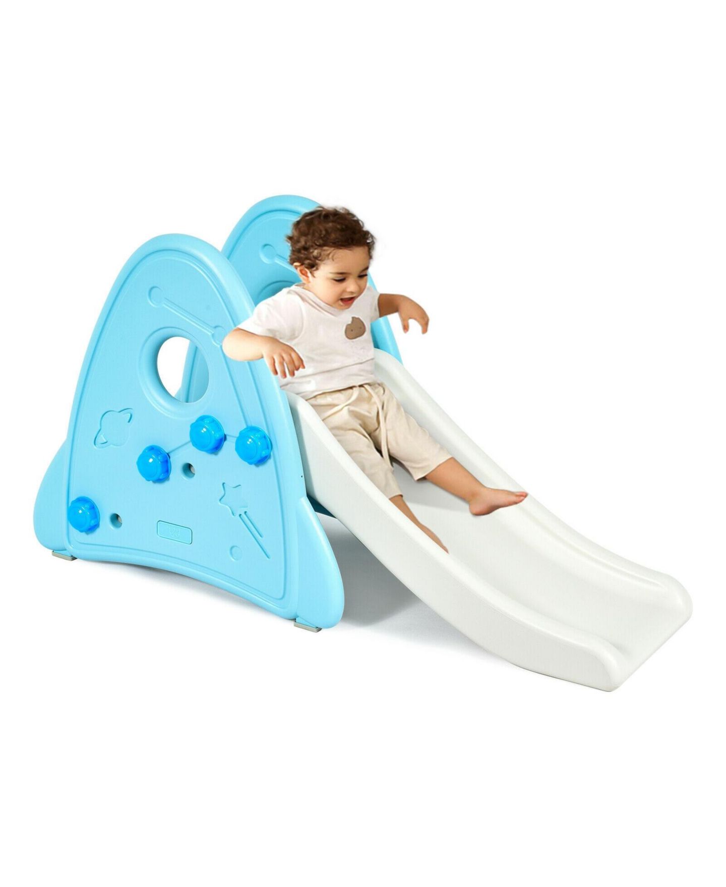 Детская игрушка Mecale First Play 48"L x 19"W x 26.5"H Hdpe Freestanding Indoor/Outdoor Slide, Ages 12 months-4 years, цвет: Синий — фото 1