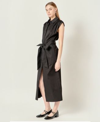 Women's Cotton Collared Button Dress