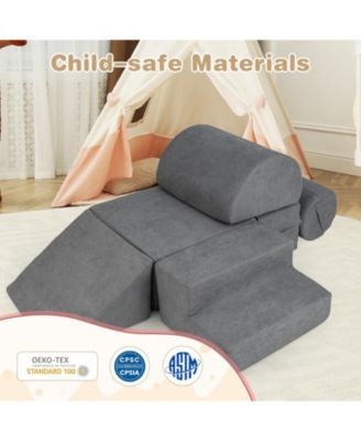 6-Piece Baby Climbing Blocks with 30D High-Density Foam and Carrying Handles