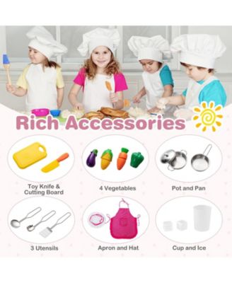 Wooden Kitchen Playset with Ice Maker and Sounds for Ages 3+