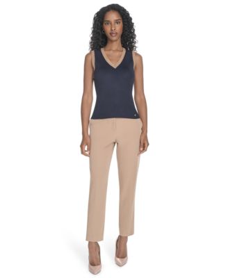 Women's Sleeveless Tipped Sweater