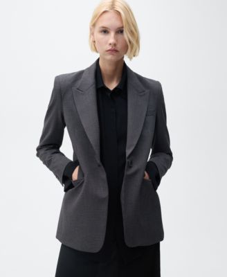 Women's Straight-Fit Micro-Houndstooth Jacket