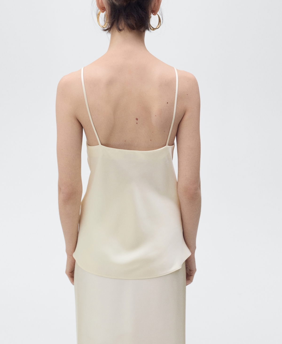 Mango V-neck Satin Camisole In White