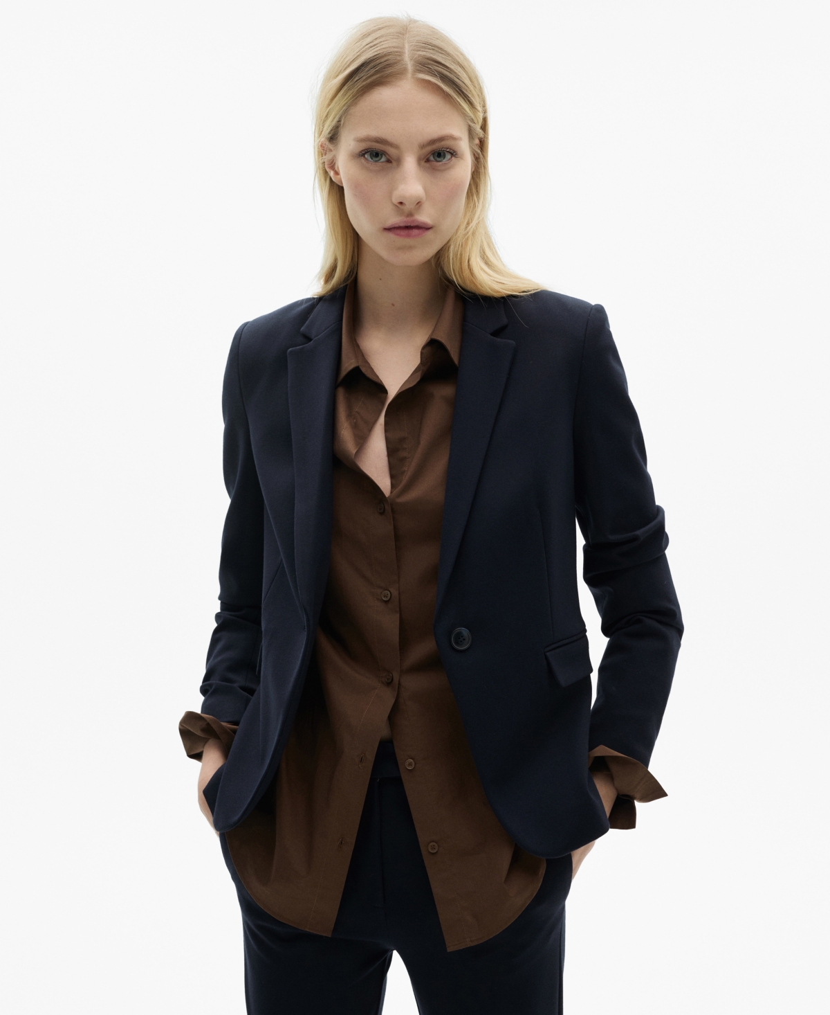 Women's Pocketed Suit Jacket - Black