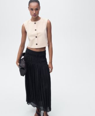 Women's Buttons Cotton Crop Top