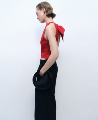 Women's Back Bow Detail Crop Top