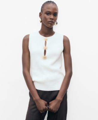 MANGO - Women's Jewel Buttons Knitted Top