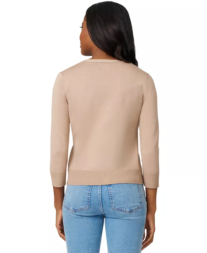 Women's V-Neck 3/4-Sleeve Cardigan - thumbnail 2