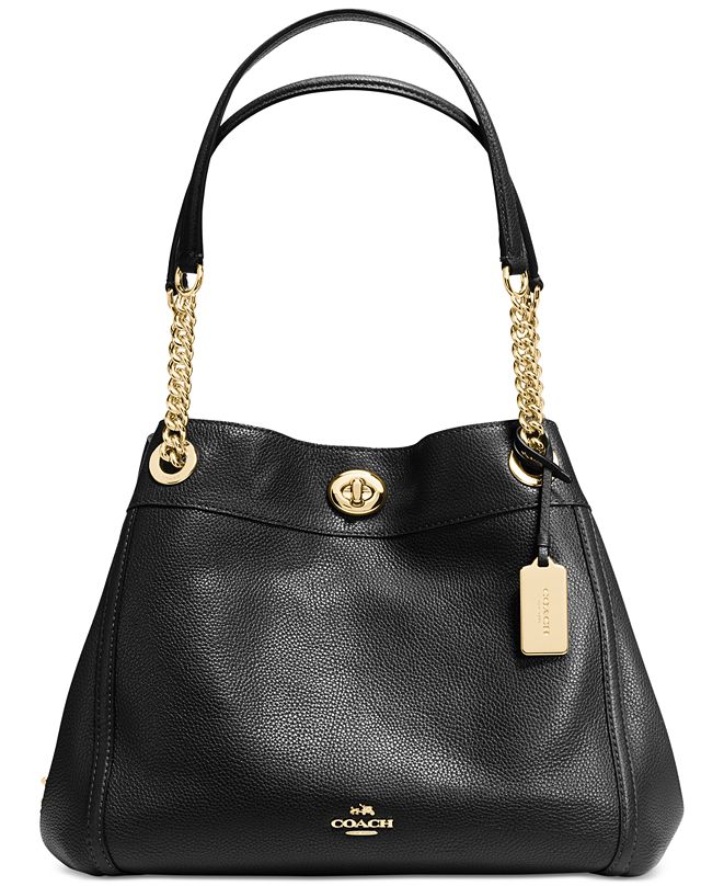 COACH Turnlock Edie Shoulder Bag in Pebble Leather & Reviews - Handbags ...