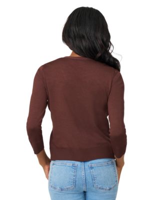 Women's V-Neck 3/4-Sleeve Cardigan 
