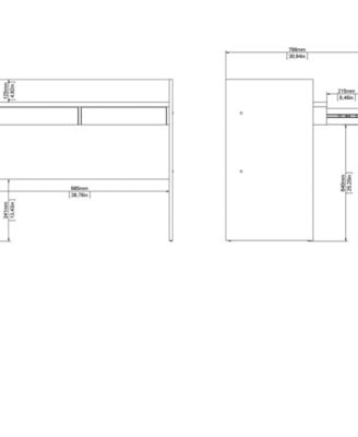 40.2" Wide 2 Storage Drawer Home Office Writing Desk