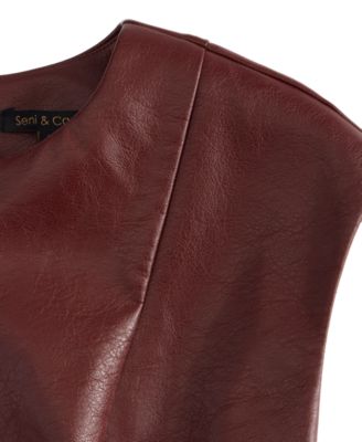 Juniors' Faux Leather Mini Dress