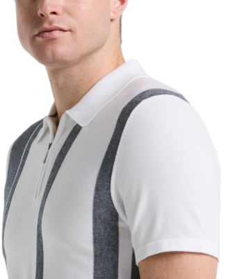 Men's Stripe Zip Polo Shirt