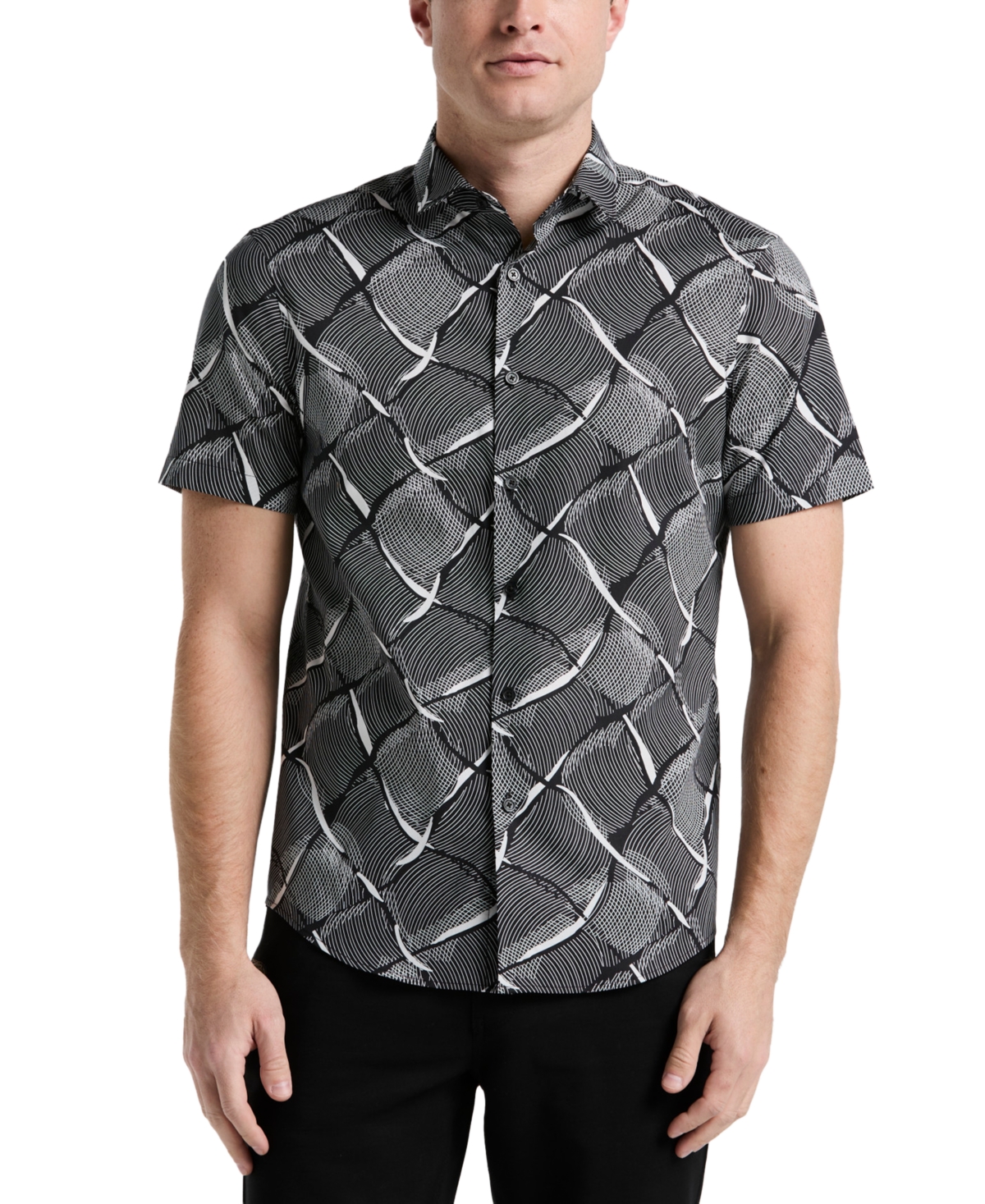 Men's Regular-Fit Linework Shirt - Black