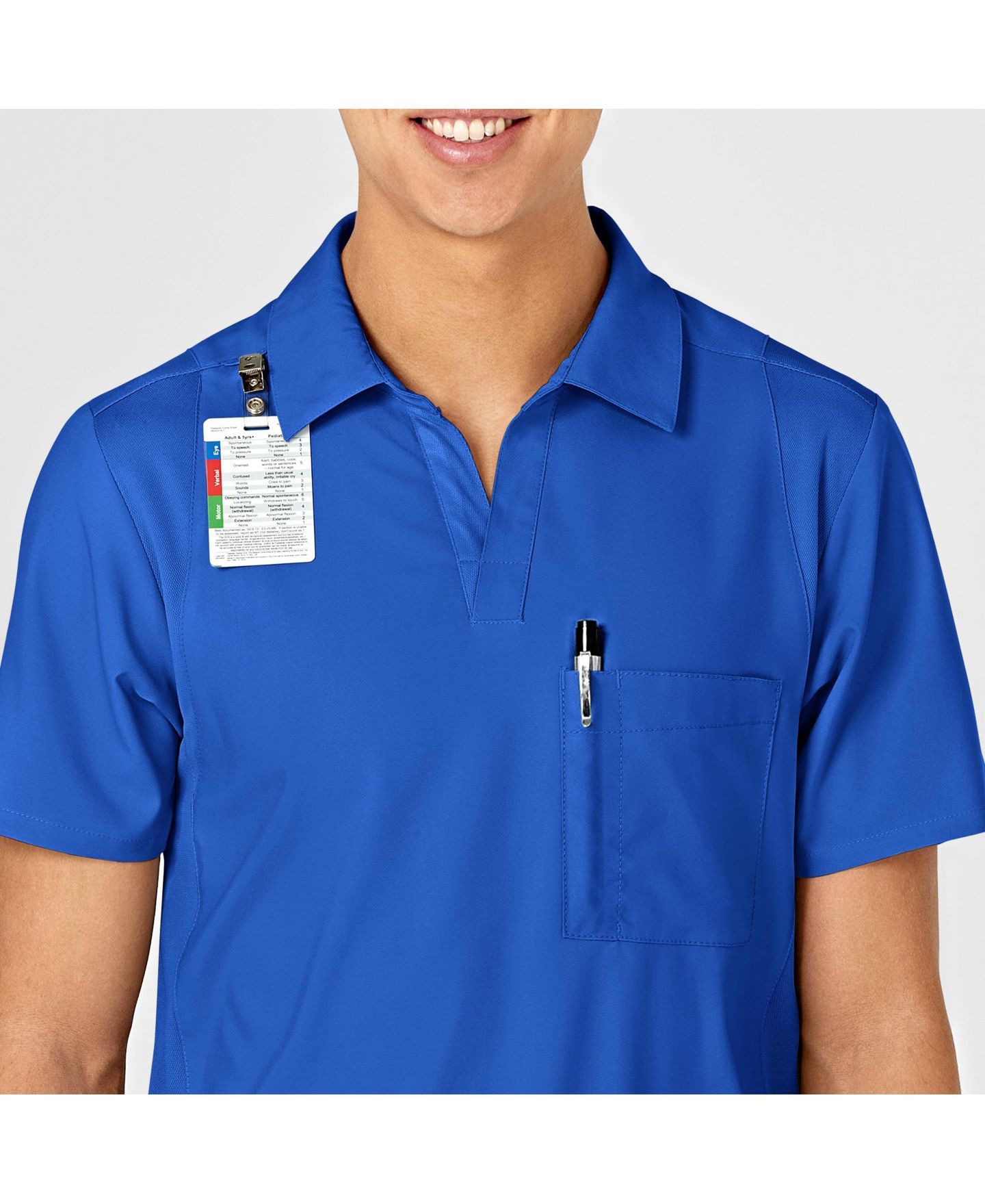 Мужской топ Wink W123 Collar Scrub, цвет: Королевский синий — фото 6