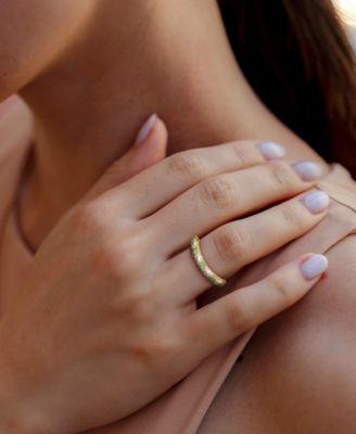 Green Sapphire (1-1/5 ct. t.w.) & White Sapphire (3/8 ct. t.w.) Band in 14k Gold