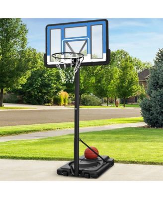 Adjustable Regulation-Size Basketball Hoop, Portable Sport System w/ Fillable Base, Wheels