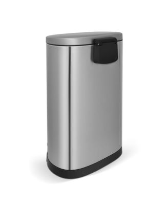 10.6 Gal./40 Liter Stainless Steel Semi-round Step-on Trash Can for Kitchen