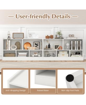 Kids 2-Shelf Bookcase 5-Cube Wood Toy Storage Cabinet Organizer