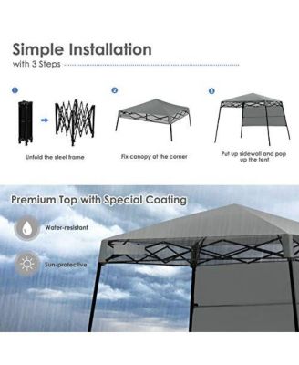 7 x 7 Feet Pop-up Canopy Tent with Carry Bag and 4 Stakes