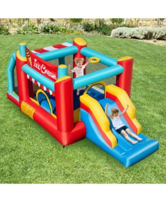 Inflatable Bounce House 5-in-1 Ice Cream Jumping Castle w/ 480W Blower