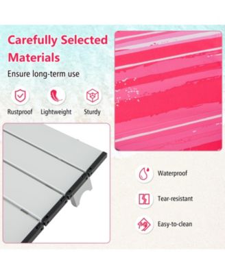 2 Packs 5-Position Outdoor Folding Backpack Beach Table Chair Reclining Chair Set