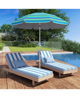 6.5 FT Beach Umbrella for Sand Heavy-Duty Sunshade Parasol w/ Sand Anchor