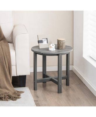 Set of 2 18 Inch Round Weather-Resistant Adirondack Side Tables