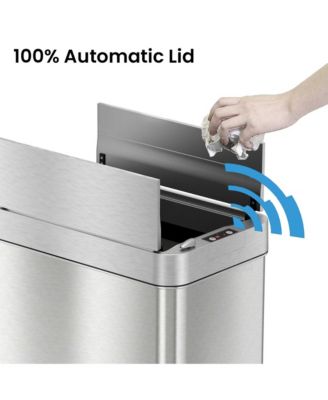 Stainless Steel Wings Lid Sensor Kitchen Trash Can with AbsorbX Odor Filter