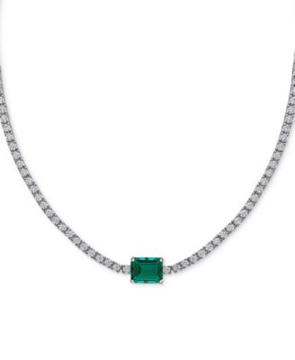 Macy's - Gemstone Heart-Shaped Pendant Necklace in Sterling Silver