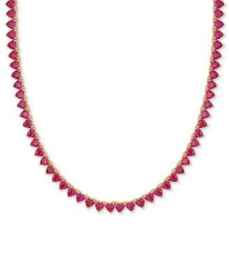 Macy's - Gemstone Heart-Shaped Pendant Necklace in Sterling Silver