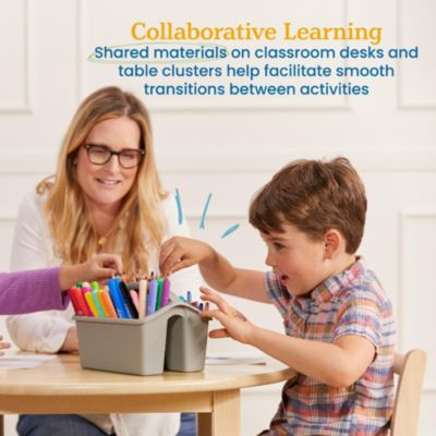 4-Compartment Small Caddy, Grey, 6-Pack