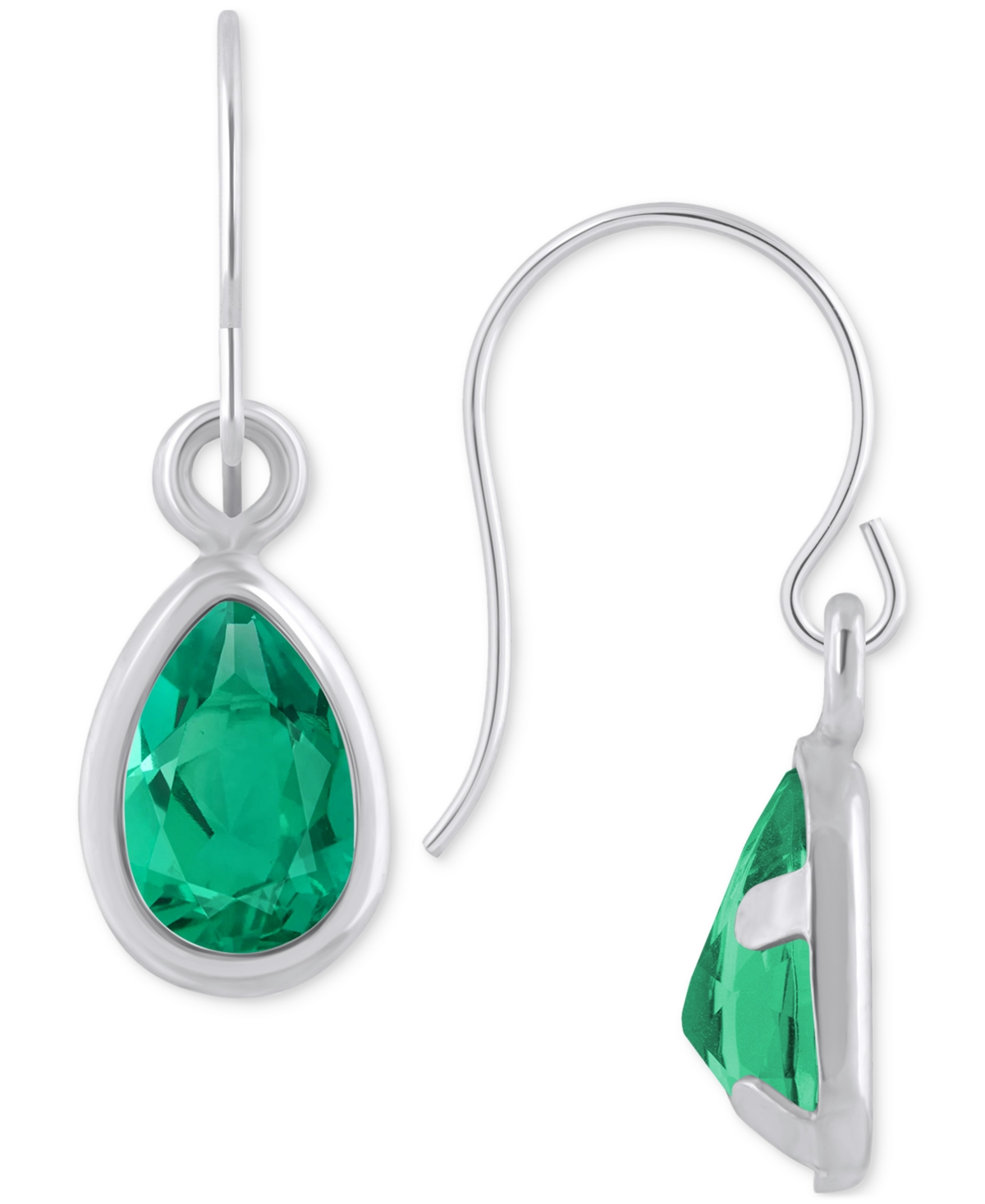 Macy's Amethyst Pear Bezel Drop Earrings (3/4 Ct. T.w) In 10k Gold (also In Additional Gemstones) In Multi