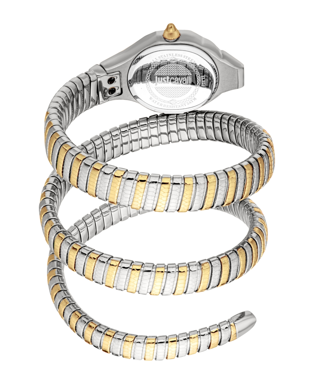 Just Cavalli Women's Silver Stainless Steel Bracelet Watch, 22mm In Green