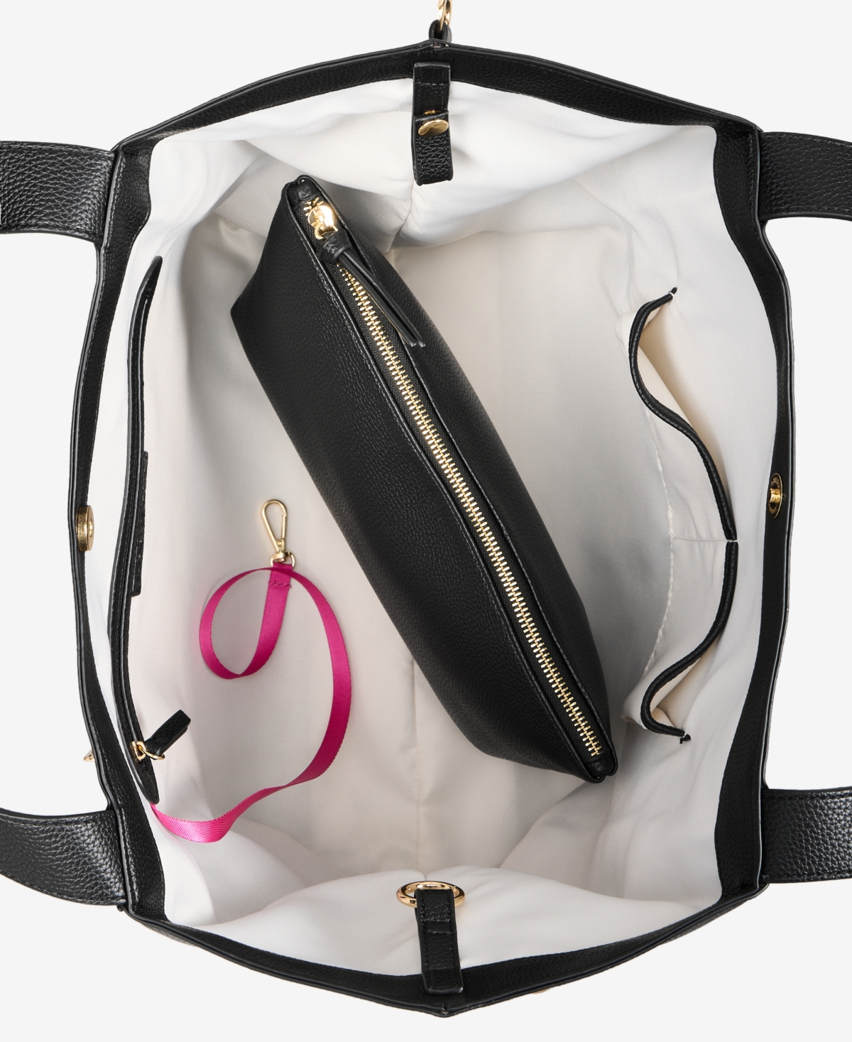 On 34th Jyyll Large Solid Tote With Removable Pouch, Exclusively At Macy's In Black
