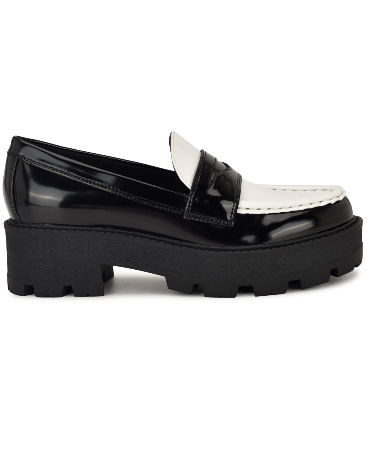 Nine West Women's Keram Chunky Lug Sole Penny Loafers In Black