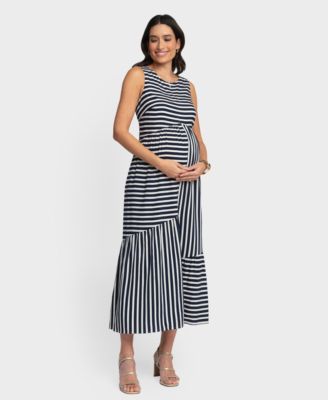 Seraphine Women's Maternity Zip Front Tiered Dress - Macy's