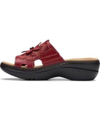 Merliah2 Belle Flower Leather Wedge Sandals