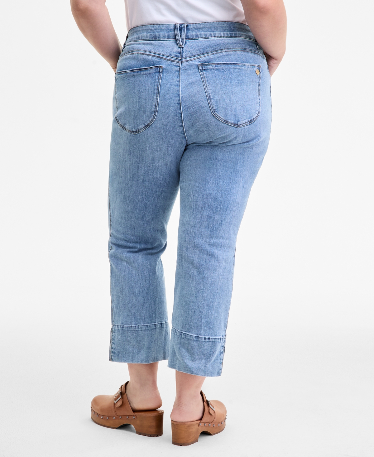 Democracy Trendy Plus Size "ab"solution High-rise Kick-flare Jeans In Blue
