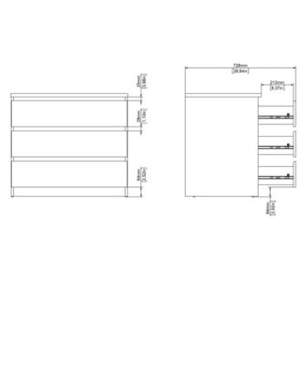 30.31" Wide 3 Drawer Chest