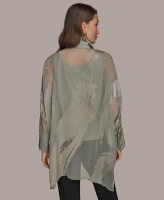 Women's Long-Sleeve Burnout Tunic