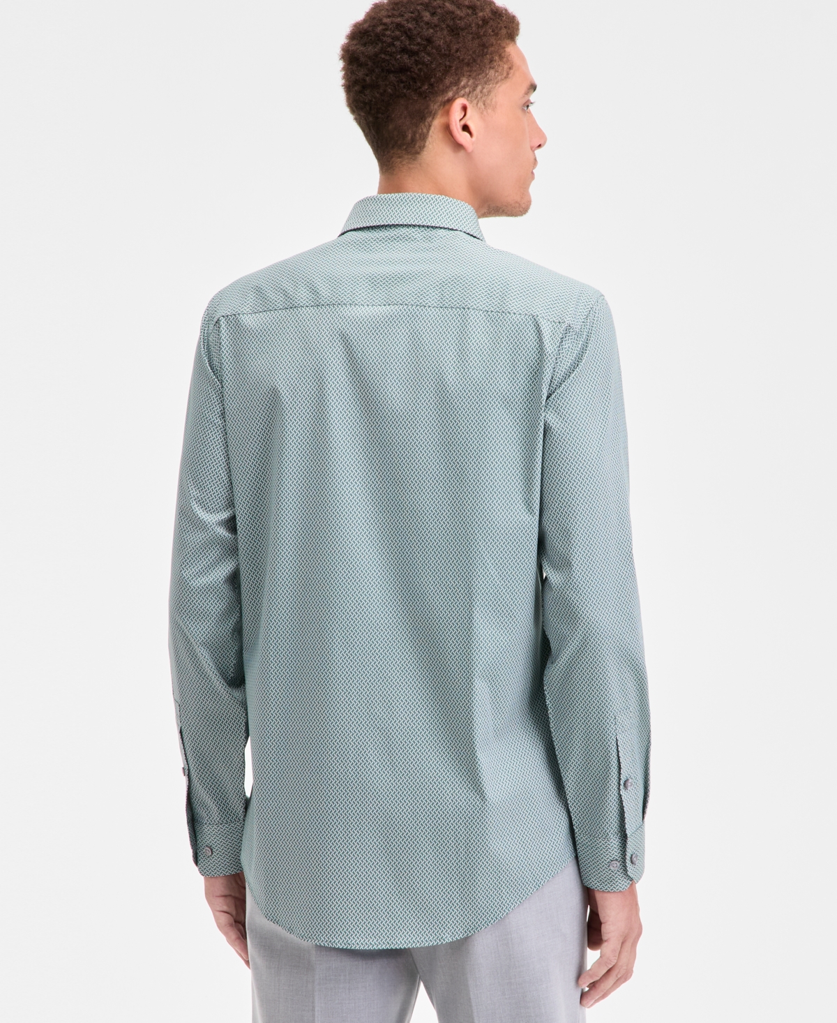 Alfani Men's Slim-fit Temperature Regulating Dress Shirt, Created For Macy's In Green