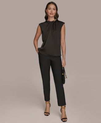 Women's Cap-Sleeve Twist-Neck Top