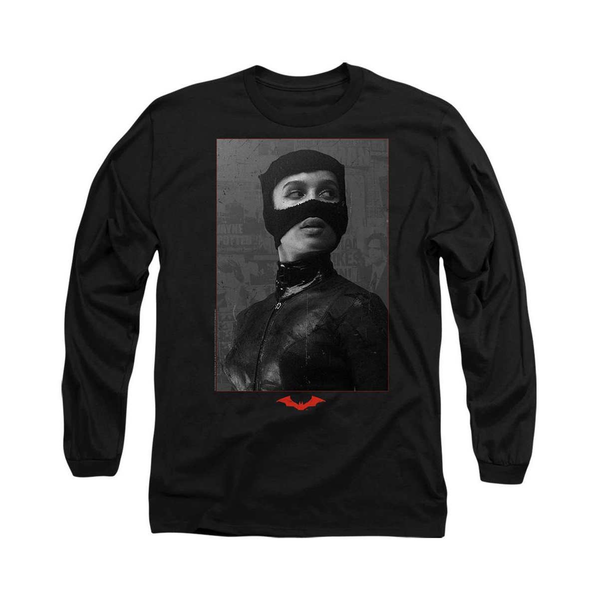 Men's The (2022) Catwoman Worn Portrait Long Sleeve Adult T-Shirt - Black